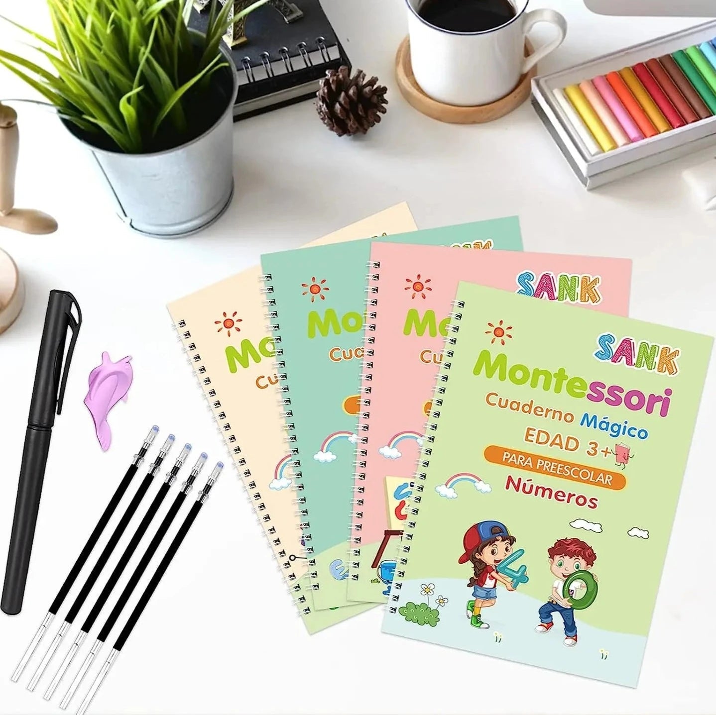 Kit Montessori de Escritura Reutilizable para Niños