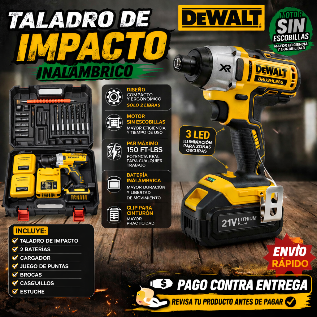 🔥 Taladro de Impacto 48V – Potencia Profesional + Kit Completo